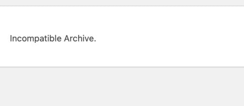 Incompatible Archive